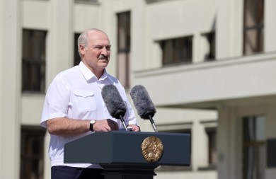 Выступление Александра Лукашенко в Минске на митинге за сохранение спокойствия, мира и безопасности в Беларуси